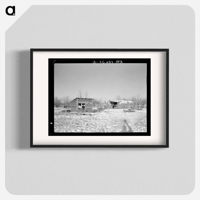 アートポスター-Chicken House and Cattle Barn on the William Helmke Farm
 - ラッセル リー Poster.