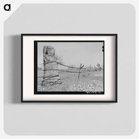 アートポスター-Fence of Oil Well Cable, Creek County, Oklahoma
 - ラッセル リー Poster.