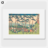 Hokusai's Hodogaya on the Tōkaidō - Hokusai Katsushika Poster.