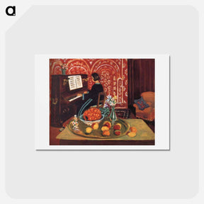 アートポストカード-Piano Player and Still Life - アンリ マティス Postcard.