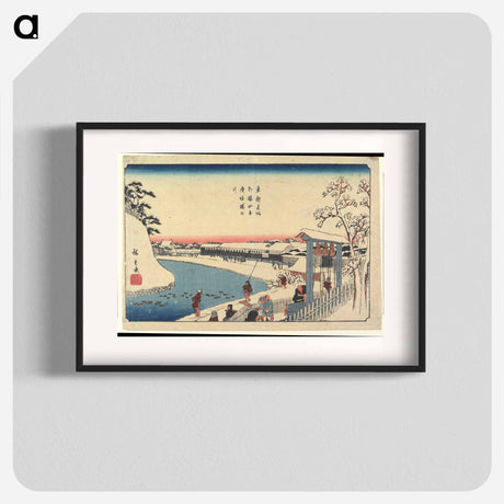 アートポスター-Cherry-tree Well at Benkei Moat outside Sakurada
 - 歌川 広重 Poster.