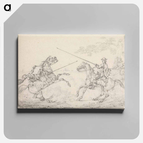 アートパネル-Knight Falling From His Horse at a Squire's Tilt
 - イェール大学アートギャラリー Canvas.