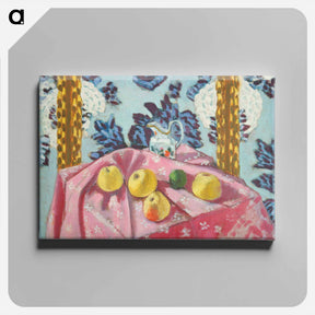 アートパネル-Still Life with Apples on a Pink Tablecloth - アンリ マティス Canvas.