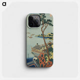 詩哥写真鏡 安倍仲麻呂 - 葛飾 北斎 Phone Case.