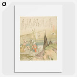 Hanging Abalone Out to Dry - Katsushika Hokusai Poster.