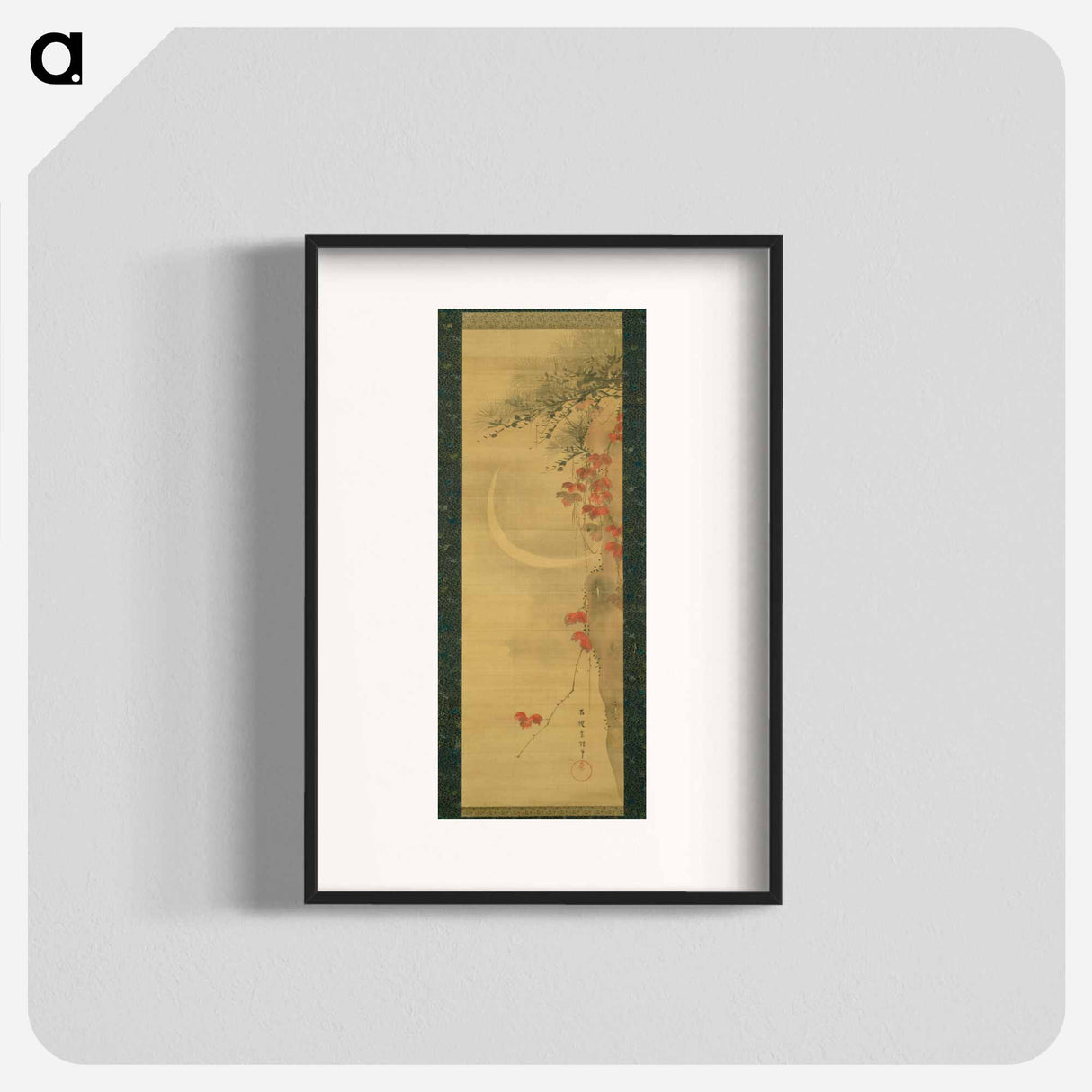Moon, Pine and Maple - Katsushika Hokusai Poster.