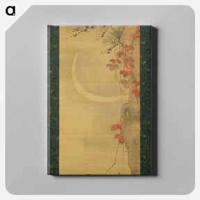 アートパネル-Moon, Pine and Maple - 葛飾 北斎 Canvas.