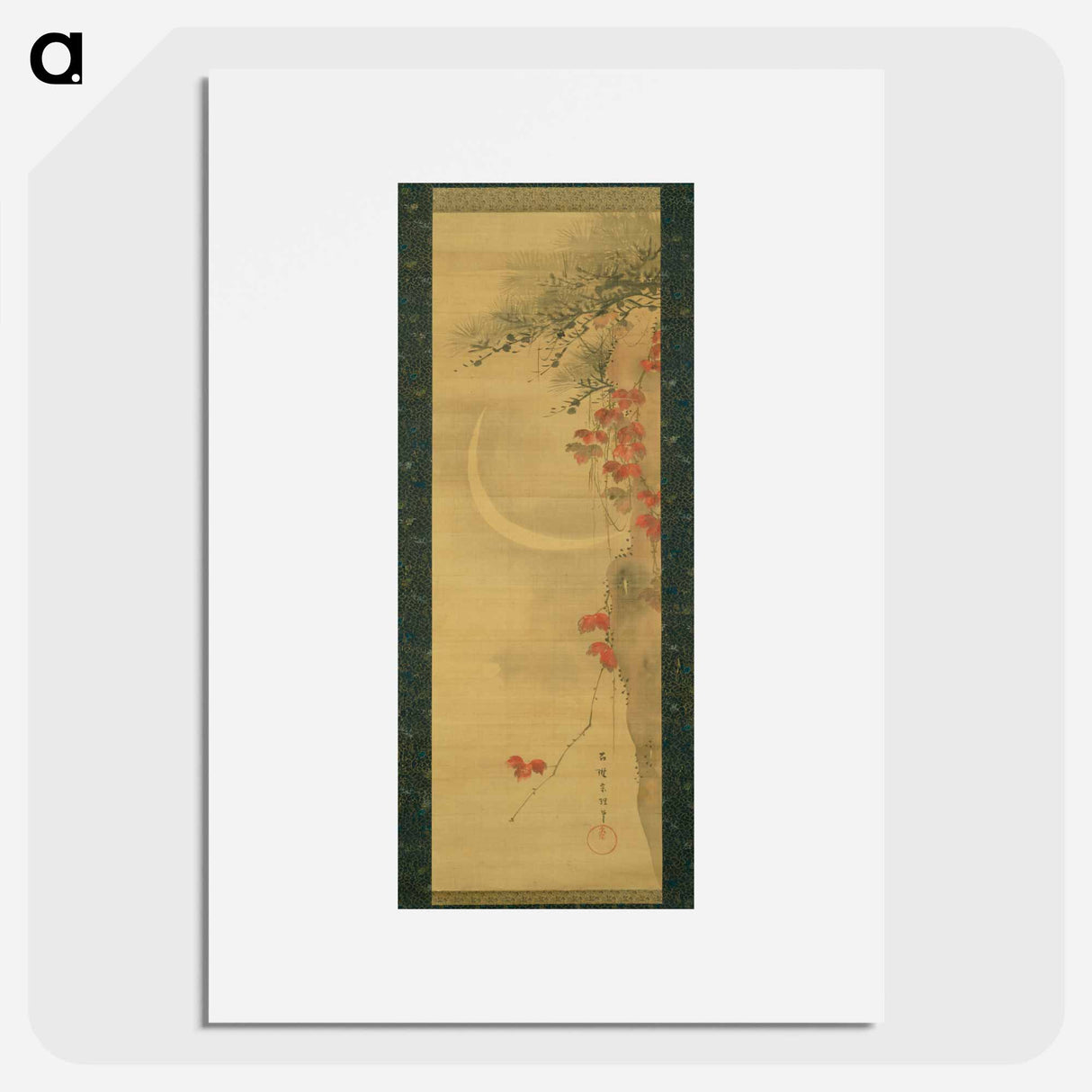 Moon, Pine and Maple - Katsushika Hokusai Poster.