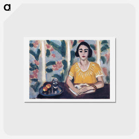 アートポストカード-Woman Reading with Peaches - アンリ マティス Postcard.