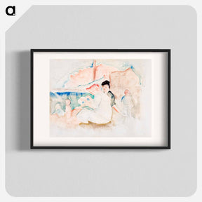 アートポスター-Two Women and Three Children on the Beach
 - バーンズ・コレクション Poster.