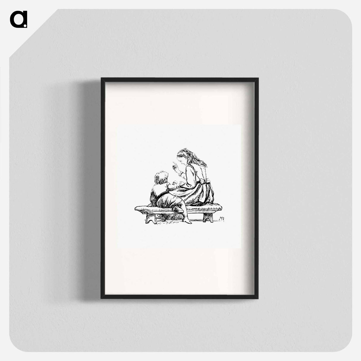 アートポスター-Woman Teaching a Kid from Sing-Song
 - 大英図書館 Poster.