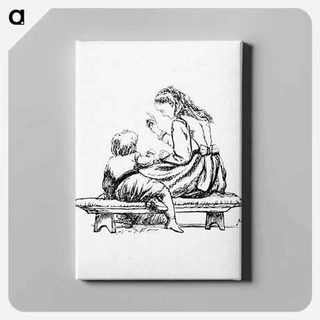 アートパネル-Woman Teaching a Kid from Sing-Song
 - 大英図書館 Canvas.