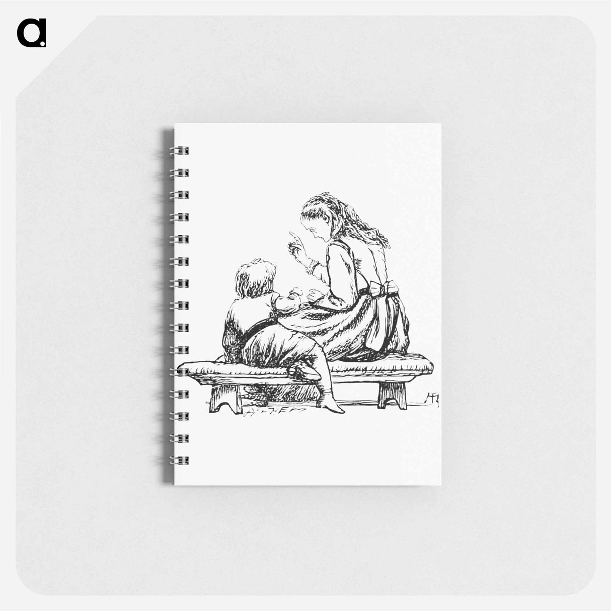 アートメモ帳-Woman Teaching a Kid from Sing-Song
 - 大英図書館 Memo.