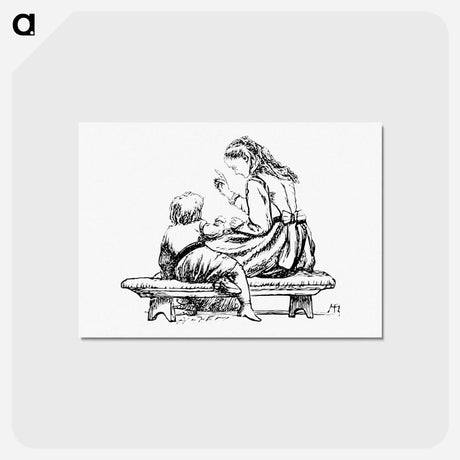 アートポストカード-Woman Teaching a Kid from Sing-Song
 - 大英図書館 Postcard.