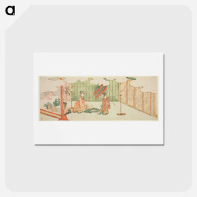 アートポストカード-Young girl dancing at nobleman's mansion - 葛飾 北斎 Postcard.