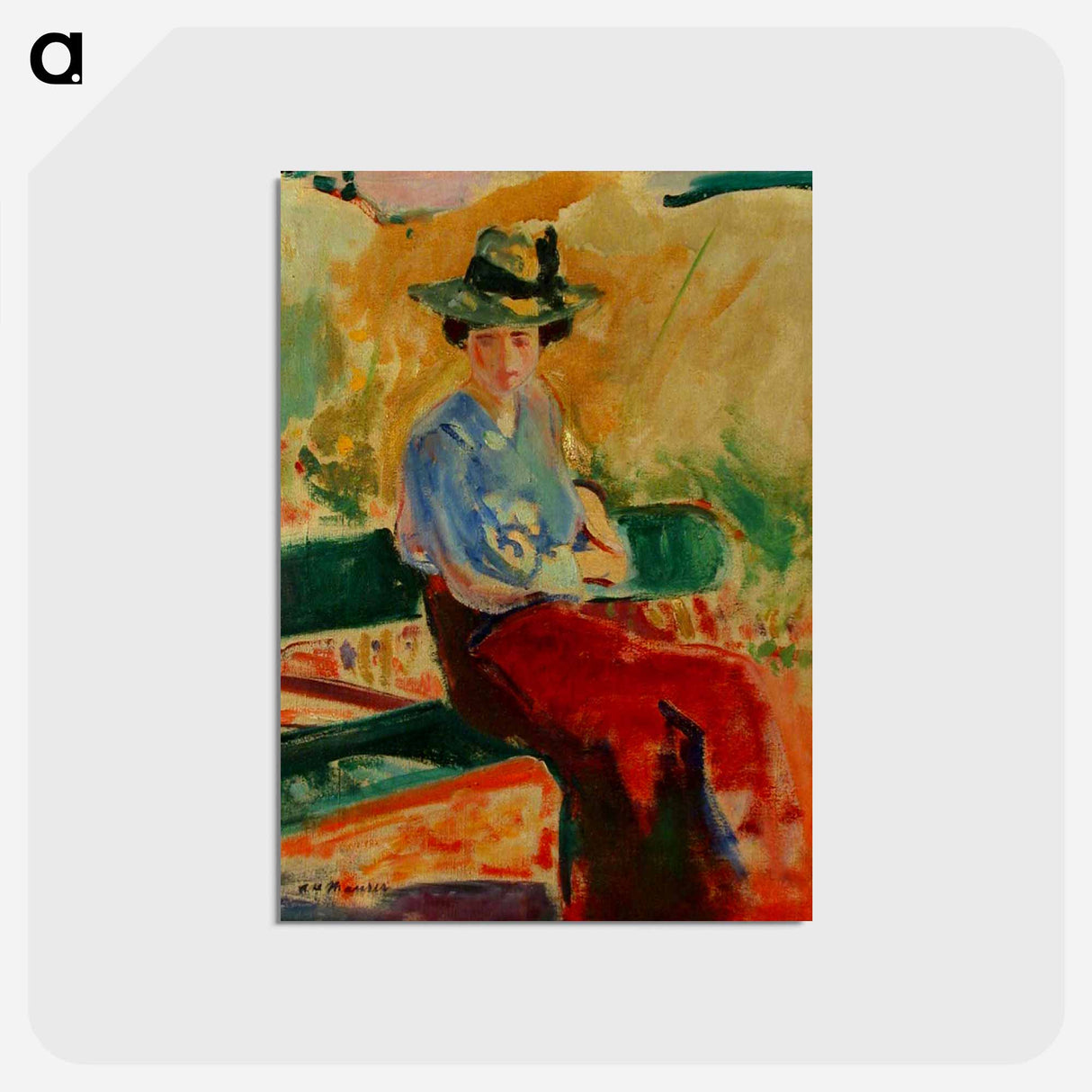 アートポストカード-Figure on Bench
 - バーンズ・コレクション Postcard.