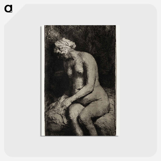 アートポストカード-Woman Bathing Her Feet in a Brook
 - クリーブランド美術館 Postcard.