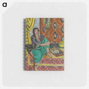 アートメモ帳-Seated Odalisque, Left Knee Bent, Ornamental Background and Checkerboard - アンリ マティス Memo.