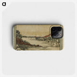 Returning Sails at Yabase - 葛飾 北斎 Phone Case.