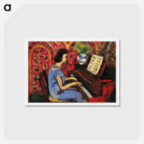 アートポストカード-Woman at the Piano - アンリ マティス Postcard.