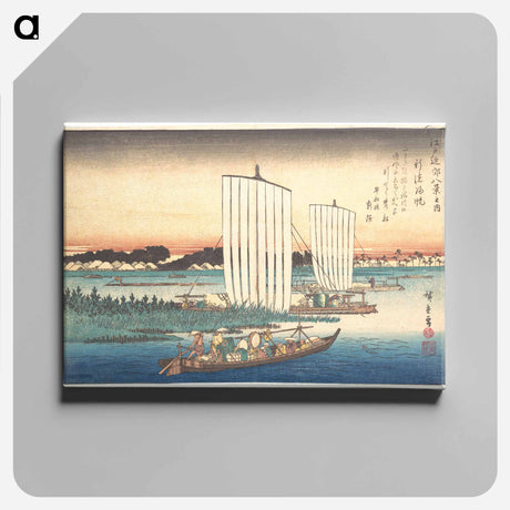 アートパネル-Boats Returning to Gyotoku
 - 歌川 広重 Canvas.
