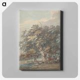 アートパネル-Four Horses Standing in a Group in the Shade of Large Trees by Water
 - イェール大学アートギャラリー Canvas.