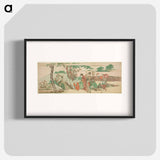 Women and children out for a picnic - Katsushika Hokusai Poster.