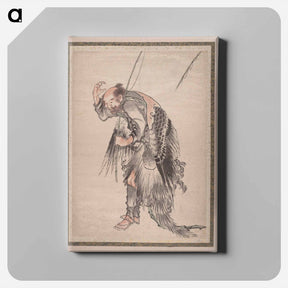 アートパネル-Katsushika Hokusai's Japanese man - 葛飾 北斎 Canvas.