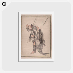 アートポストカード-Katsushika Hokusai's Japanese man - 葛飾 北斎 Postcard.