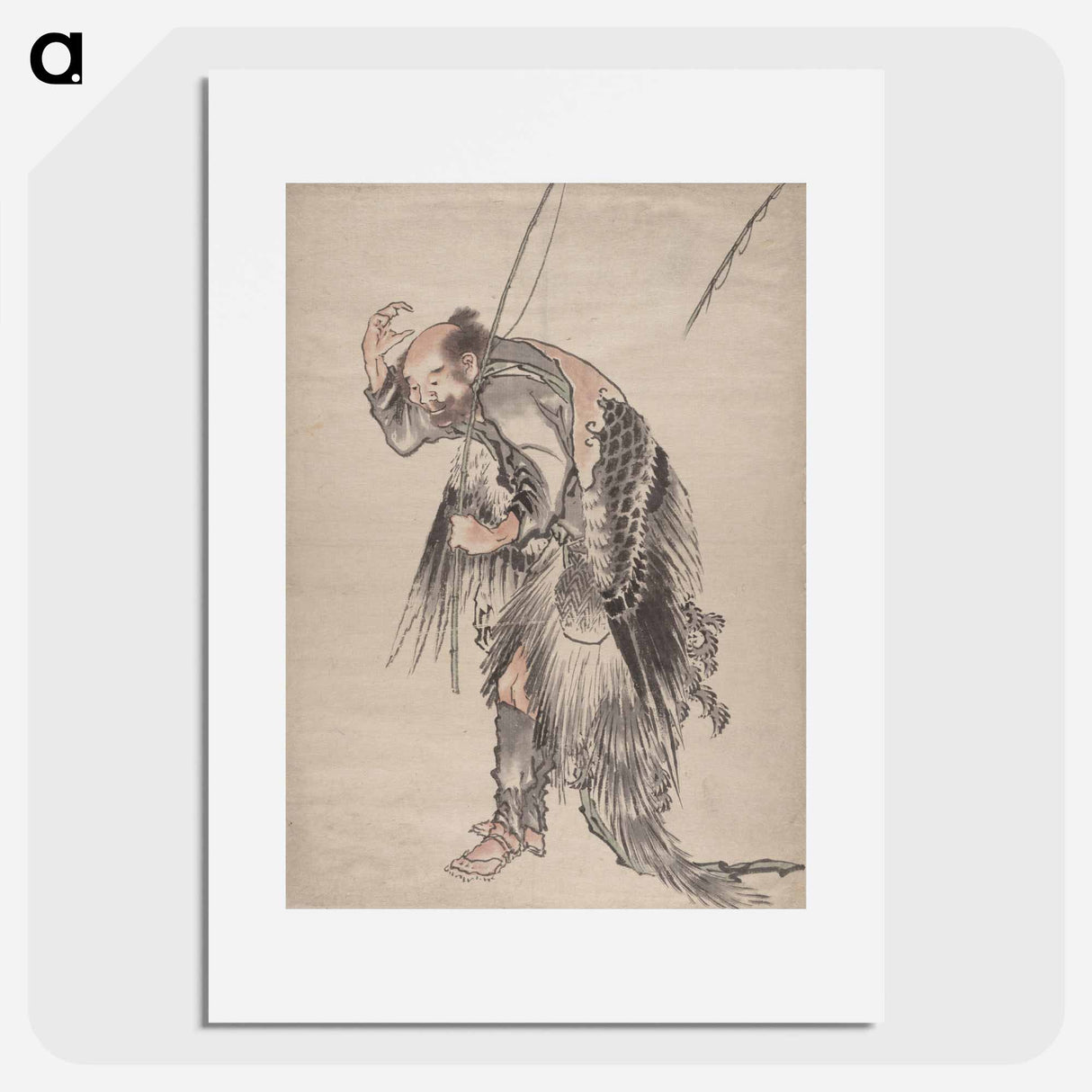 アートポスター-Katsushika Hokusai's Japanese man - 葛飾 北斎 Poster.
