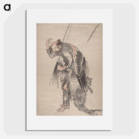 アートポスター-Katsushika Hokusai's Japanese man - 葛飾 北斎 Poster.