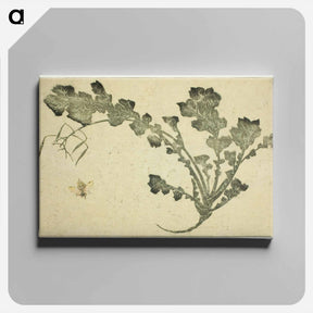 アートパネル-Wasp and turnip stalk - 葛飾 北斎 Canvas.