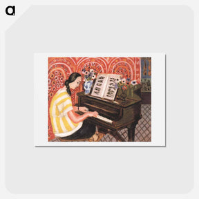 アートポストカード-Woman at the Piano - アンリ マティス Postcard.