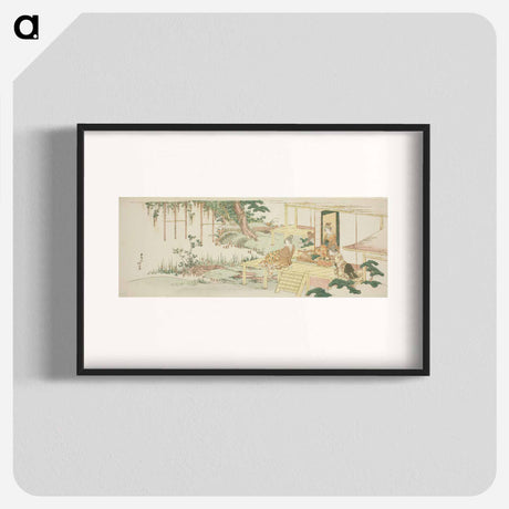 アートポスター-Admiring wisteria - 葛飾 北斎 Poster.