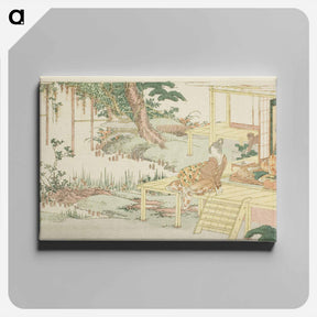 アートパネル-Admiring wisteria - 葛飾 北斎 Canvas.