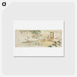 アートポストカード-Admiring wisteria - 葛飾 北斎 Postcard.