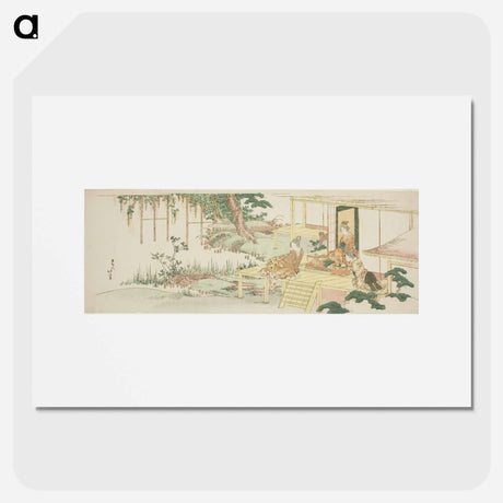 アートポスター-Admiring wisteria - 葛飾 北斎 Poster.