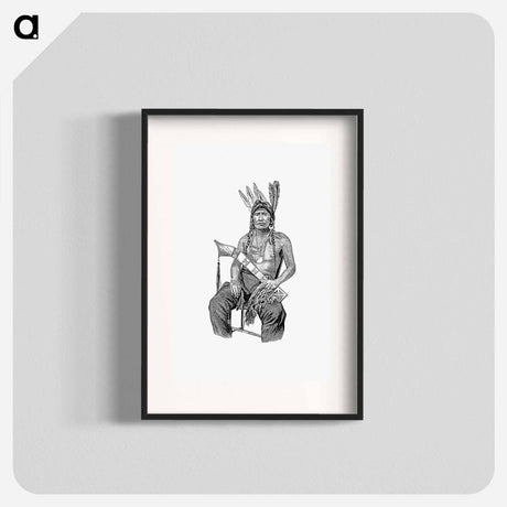 アートポスター-Native American Man from The History of Benton County, Iowa
 - 大英図書館 Poster.