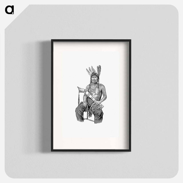 アートポスター-Native American Man from The History of Benton County, Iowa
 - 大英図書館 Poster.