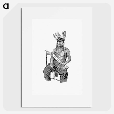 アートポスター-Native American Man from The History of Benton County, Iowa
 - 大英図書館 Poster.