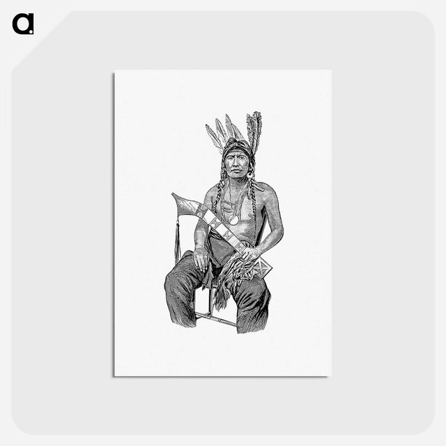 アートポストカード-Native American Man from The History of Benton County, Iowa
 - 大英図書館 Postcard.