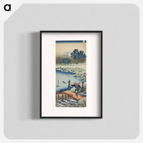 アートポスター-A Peasant Crossing a Bridge - 葛飾 北斎 Poster.