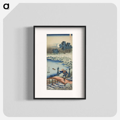 アートポスター-A Peasant Crossing a Bridge - 葛飾 北斎 Poster.