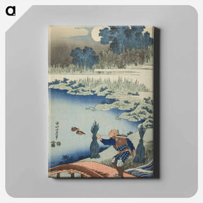アートパネル-A Peasant Crossing a Bridge - 葛飾 北斎 Canvas.
