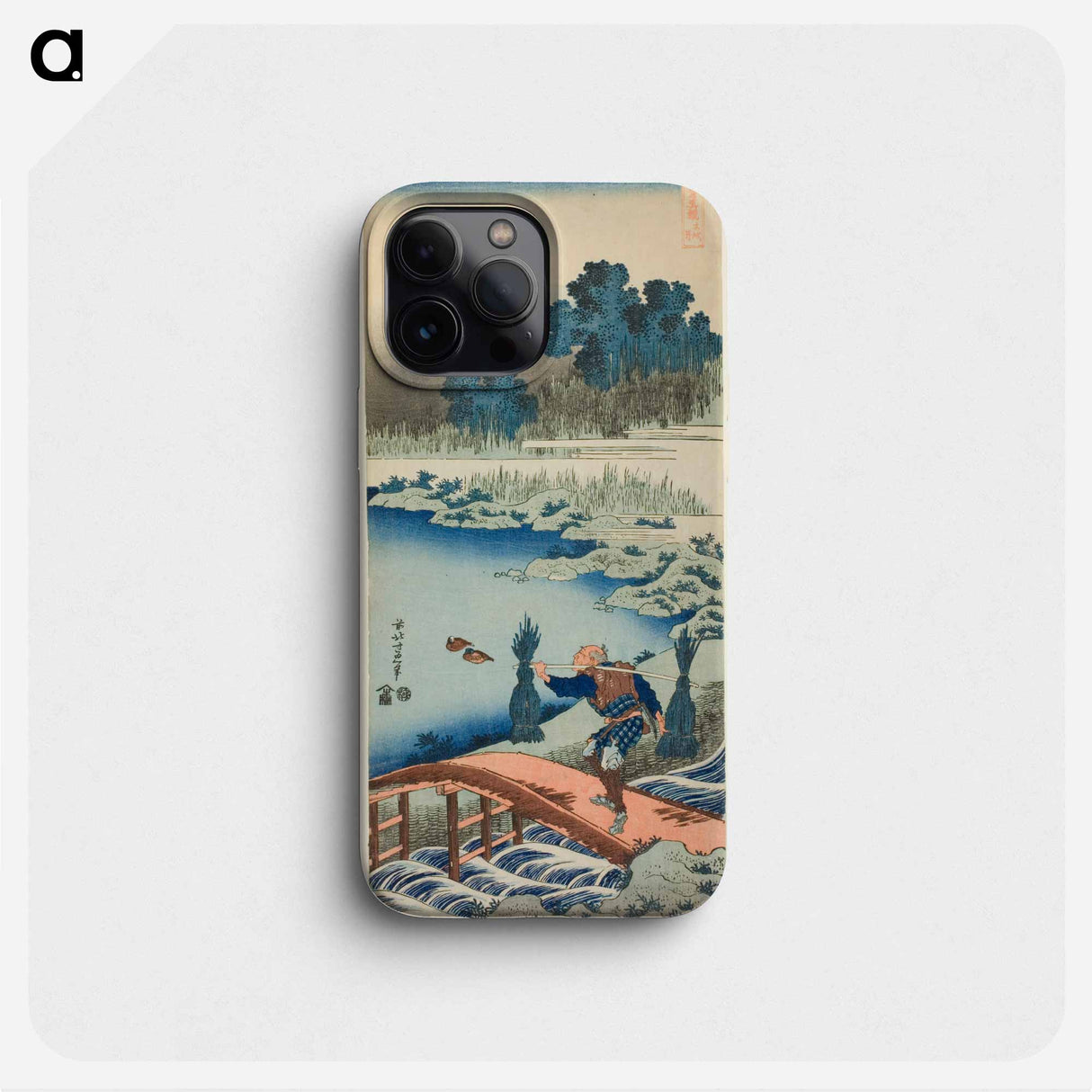 A Peasant Crossing a Bridge - Katsushika Hokusai Phone Case.