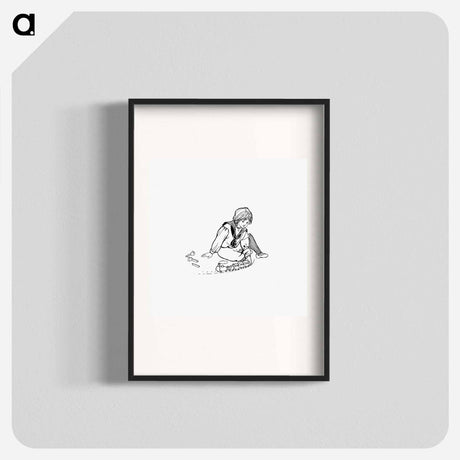 アートポスター-Child Playing with Train Toys
 - 大英図書館 Poster.
