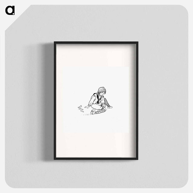 アートポスター-Child Playing with Train Toys
 - 大英図書館 Poster.
