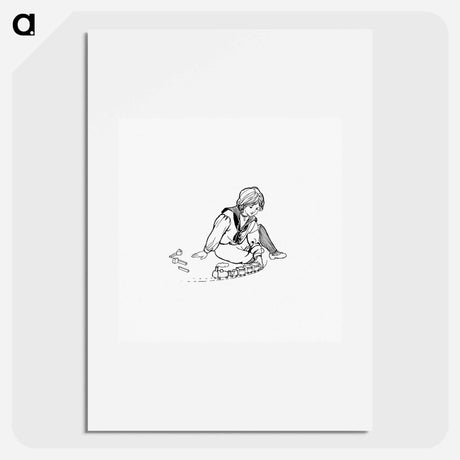 アートポスター-Child Playing with Train Toys
 - 大英図書館 Poster.