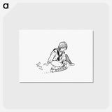 アートポストカード-Child Playing with Train Toys
 - 大英図書館 Postcard.
