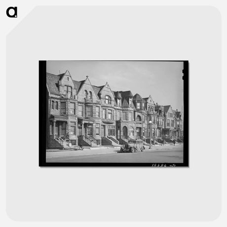 アートポストカード-Chicago Brownstones
 - ラッセル リー Postcard.